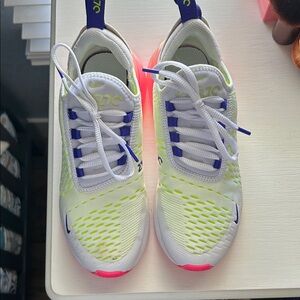 Nike White Sneakers with Neon Yellow and Pink Accents